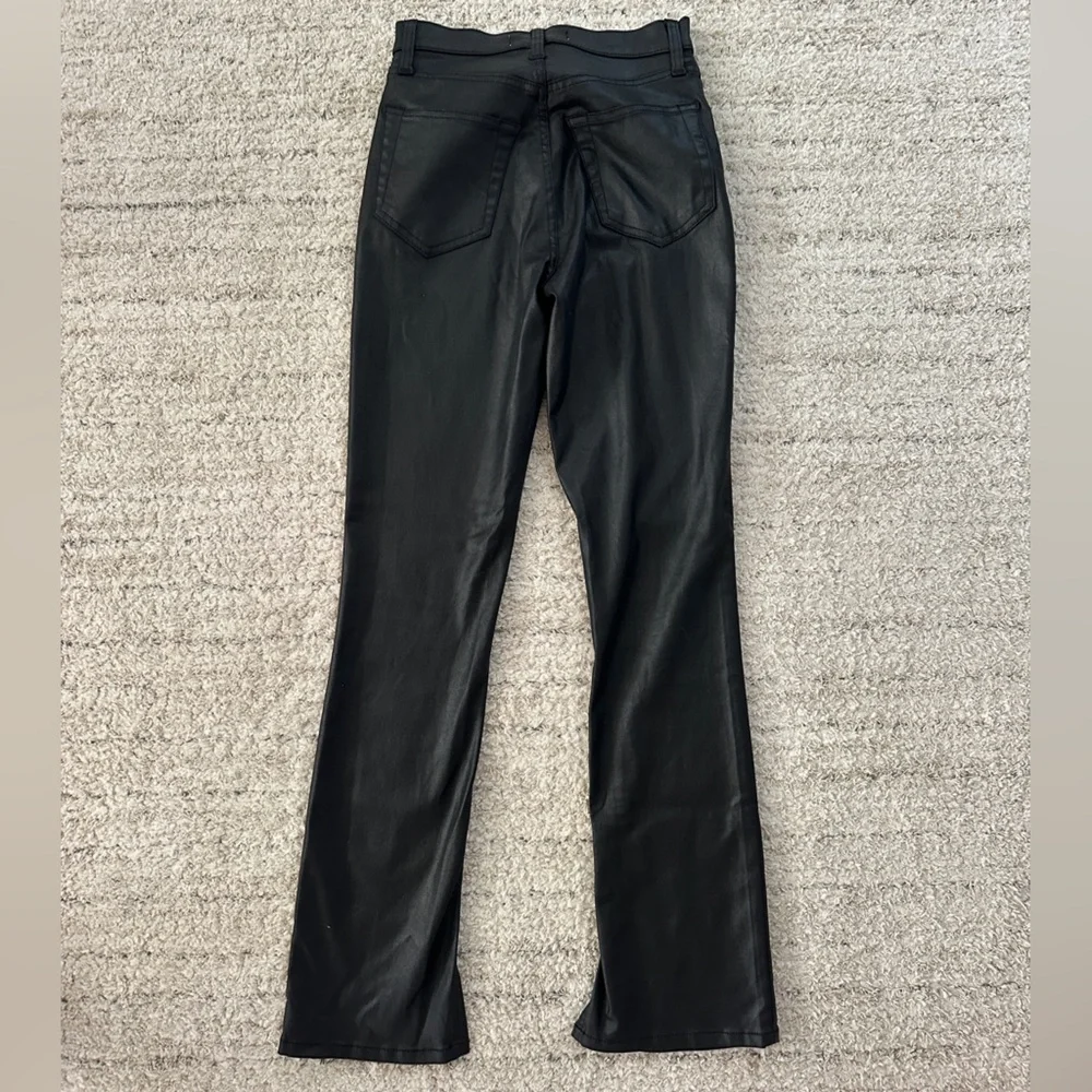 Abercrombie & Fitch 90's Slim Straight Ultra High Rise Vent Hem Black Coated - Picture 5 of 6
